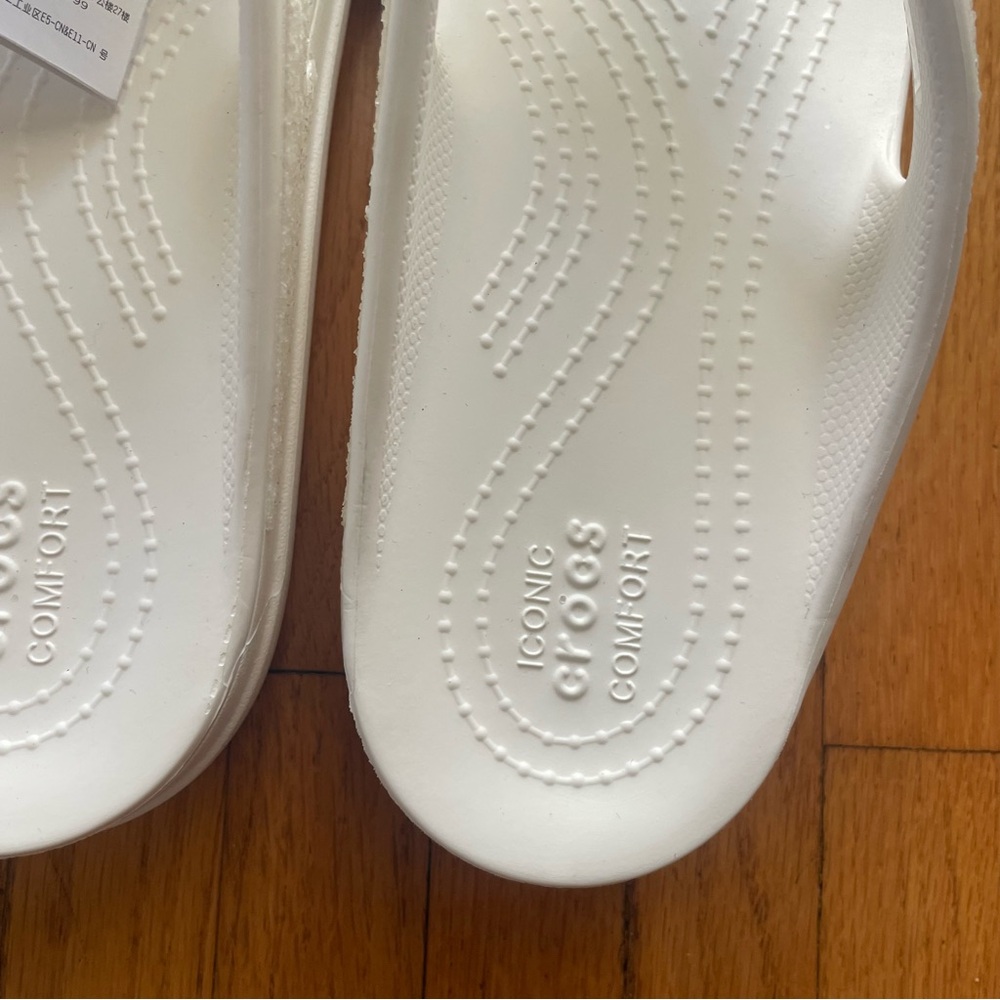 Crocs Women's Sloane Glitter Flip Flop Wedge Sandals White NWT - Picture 6 of 6